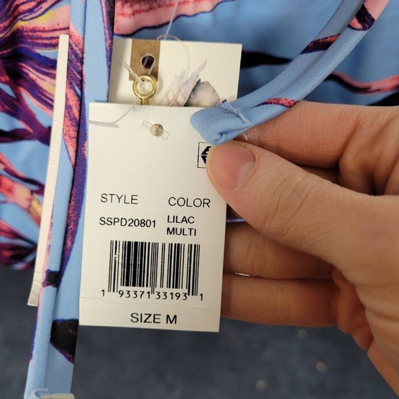 SALE 5/$25 Jessica Simpson Palmy Days Cami One Piece Swimsuit Smocked Side Lilac - Picture 7 of 8